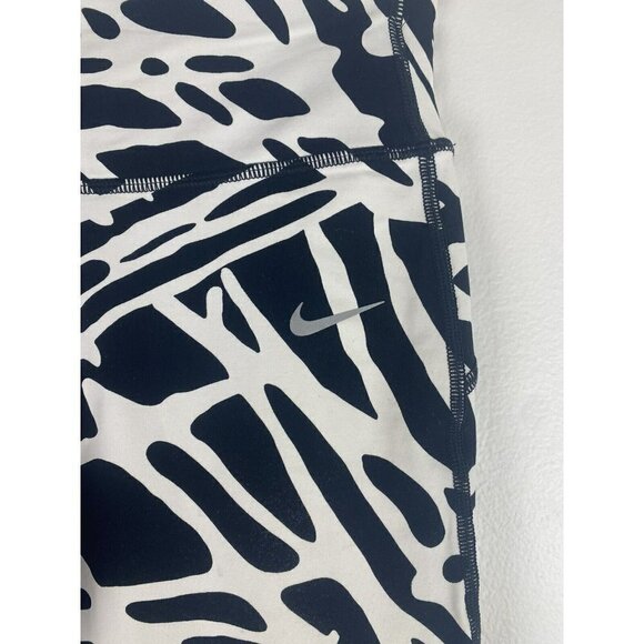 Nike Womens Leggings Size S Black White Printed Mesh Full Length Graphic - Picture 3 of 10